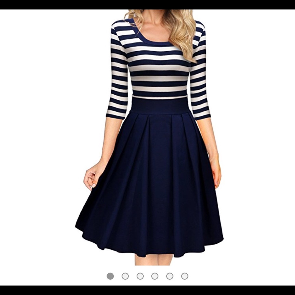 Navy & White Miusol Dress